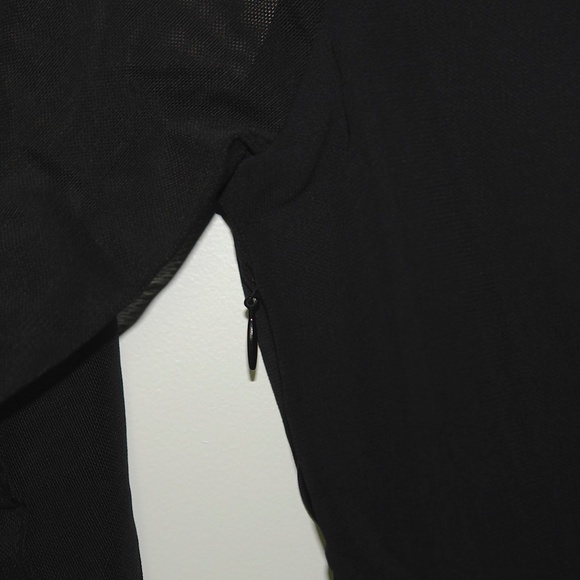 NWT NBD Sloane Black Ruched Mesh Sleeve Long Sleeve Mini Dress Size Medium - Picture 5 of 8